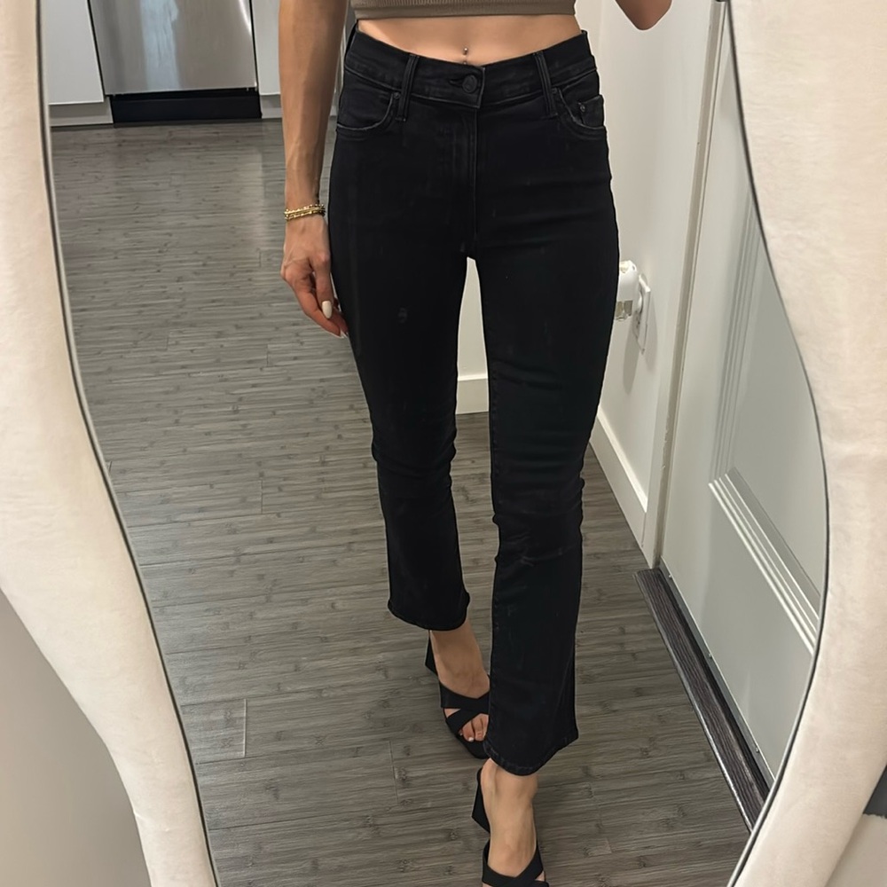 Mother the insider crop black jeans high waisted